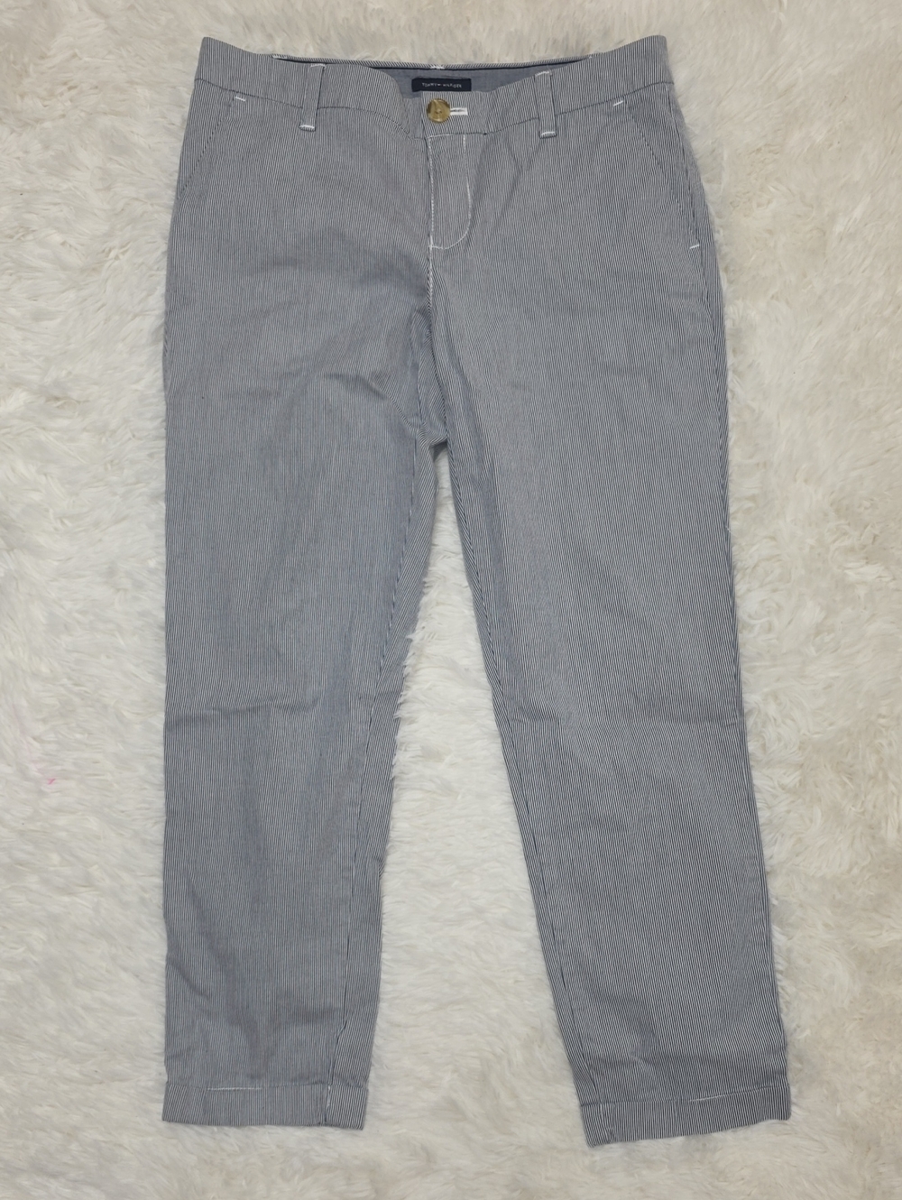 Tommy Hilfiger- Womens Blue & White Striped Pants. Size 6